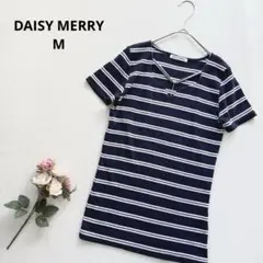 デイジーメリー ネイビー 半袖 ボーダー Tシャツ カットソー 綺麗め M