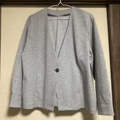 スクロール ノーカラージャケット 4L グレーのサムネイル