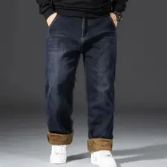 裏起毛ジーンズ 50号 パンツ ズボン アウトドア通勤カジュアル ゆったり暖かい