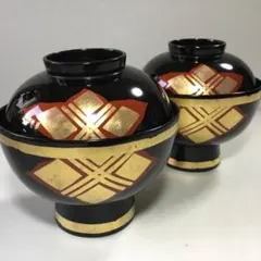 南部漆器 老舗光原社 秀衡塗 木製 金箔色漆　菱に梅文様　蓋碗十客　茶道具 南部箔椀 - 秀衡塗工房 丸三漆器 オンラインストア