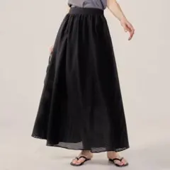 【美品】coca 上品チェック柄スカート 黒 Lサイズ