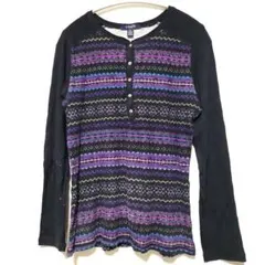 CHAPS ストライプ柄 長袖Tシャツ【M】レディース トップス 海外古着