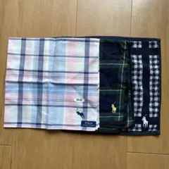 【未使用】ラルフローレン ハンカチ・タオルハンカチ3枚セット チェック