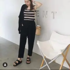 uncrave ウォッシャブルダブルクロスパンツ　ブラック　2 イージーケア