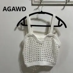 新品♡AGAWD ヤマダヤ　ホワイト メッシュ編み ニットビスチェ9900円のサムネイル