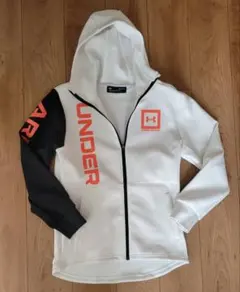 Under Armour フルジップパーカー M ホワイト/ブラック