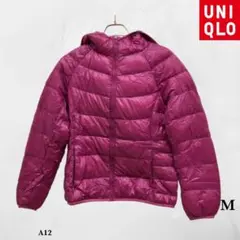 UNIQLO『ユニクロ』ダウンジャケット フード付(取外不可）【M】ピンクのサムネイル