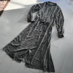 チェック柄 ロングシャツワンピース