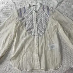 sessun アイボリー 長袖シャツ ストライプ装飾