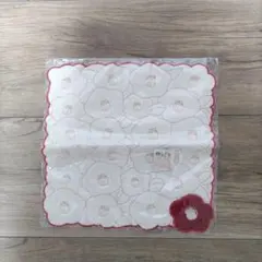 花柄刺繍タオルハンカチ 25cm