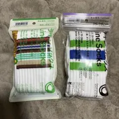 ファミマ　ラインソックス 25-28cm 2足セット ホワイトとたぬきち