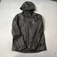 LIUGOO LEATHER HOODED JACKET