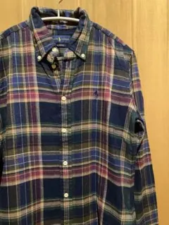 【RALPH LAUREN】クラシックフィット チェック柄 長袖 ネルシャツ　S