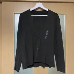 翌日発送ユニクロUNIQLOウォッシャブルニットリブカーディガンダークグリーン