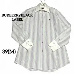 BURBERRYBLACKLABEL 長袖　ストライプ　カッターシャツ 39