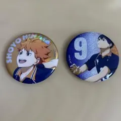 ハイキュープラザ　ロフト　グリッター　ホログラム　缶バッジ　日向　影山