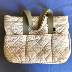 ルートート　キルティングバッグ　ライトグレー