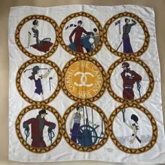 【希少】CHANELシャネルココマーク スカーフ ヴィンテージ スポーツモチーフのサムネイル
