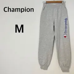 チャンピオン ジャージ スウェットパンツ 【M】デカロゴ グレー ウエストゴム