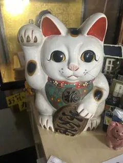 招き猫 貯金箱 陶器製 置物 レトロ アンティーク - メルカリ