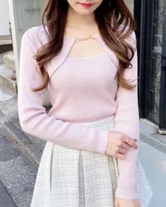 INGNI♡ビット付デコルテオープンリブニット