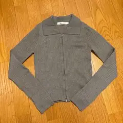 MOUSSY ラメリブニット Wジップカーディガン