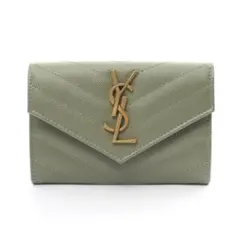 正規品SAINT LAURENT 三つ折り財布 グレー、カーキ - メルカリ