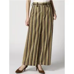 【JEANASIS】マルチストライプラメパンツ　ワイド ストレート　派手　F