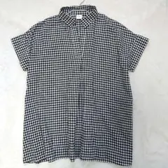 アーバンリサーチドアーズ ギンガムチェック リネン混 麻 シャツ 半袖