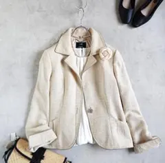 23区 ライトシャインツイードジャケット 40　セレモニー 入学式 ベージュ