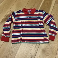 ミキハウス ストライプ 長袖ポロシャツ 120（実際は110相当）