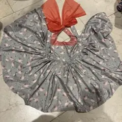 MARLMARLフラミンゴ柄エプロン 赤いリボン付き