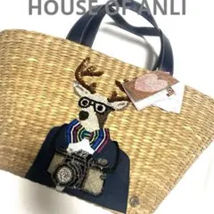 【新品未使用】HOUSEOFANLI 鹿モチーフ 刺繍 ビーズ夏バッグ