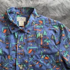 L.L.Bean オーガニックコットン使用　キャンプシャツ　半袖シャツ M 美品のサムネイル