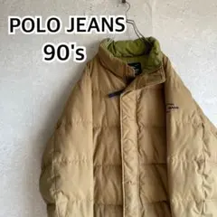 90s ラルフローレン ポロジーンズ ダウンジャケット アースカラー ベージュ