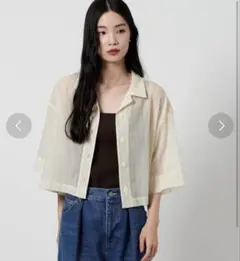 美品 CADUNE カデュネ シアーシャツ アイボリー 38 - メルカリ