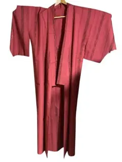 赤いストライプ着物、羽織セット