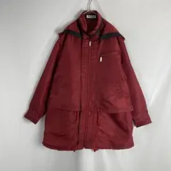 【ジャケット　ナイロンジャケット　刺繍　フーディ　レトロ　赤　古着】
