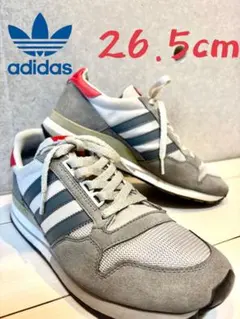 adidas ZX500 グレー×レッド スニーカー レトロランニング 26.5