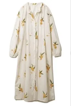 ジェラートピケ 試着のみ　キンモクセイ柄　キンモクセイモチーフドレス