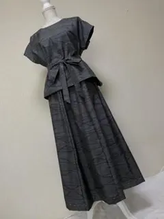 着物リメイクセットアップ　正絹紬