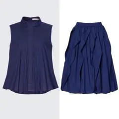 マルニ タックブラウス・ノースリーブ & バルーンシェイプスカート 2Pセット