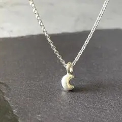 852.silver925製/プチムーンカレンシルバーネックレス/39.5cm