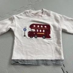 アカチャンホンポ　トレーナー　ロンドンバス　車柄　裏毛　90