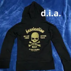 d.i.a. フルジップパーカー　スカル刺繍 ラメプリント　当時物のサムネイル