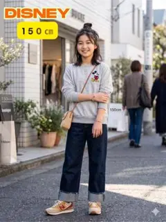 ディズニー ミッキー 刺繍 スウェット グレー 150 古着 MIX アメカジのサムネイル