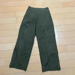 UNIQLO ユニクロ　ハイウエストチノワイドパンツ　レディース　カーキ