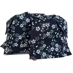◆美品◆ゆかた用結び帯◆小花柄◆黒×白×グレー◆