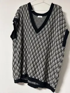 Vネックニットベスト ブラック LOWRYS FARM 春夏