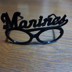 Marines ロゴ入り パーティーメガネ ブラック